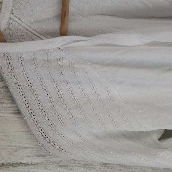 Cable & Gauge white dolman sleeve waterwall open cardigan Size Medium - Picture 2 of 7